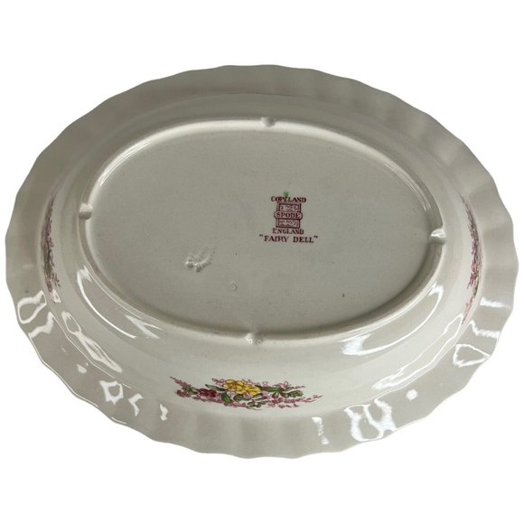 Copeland Spode Fairy Dell Vegetable Bowl Serving Dish Oval Swirl Made England - Picture 11 of 12